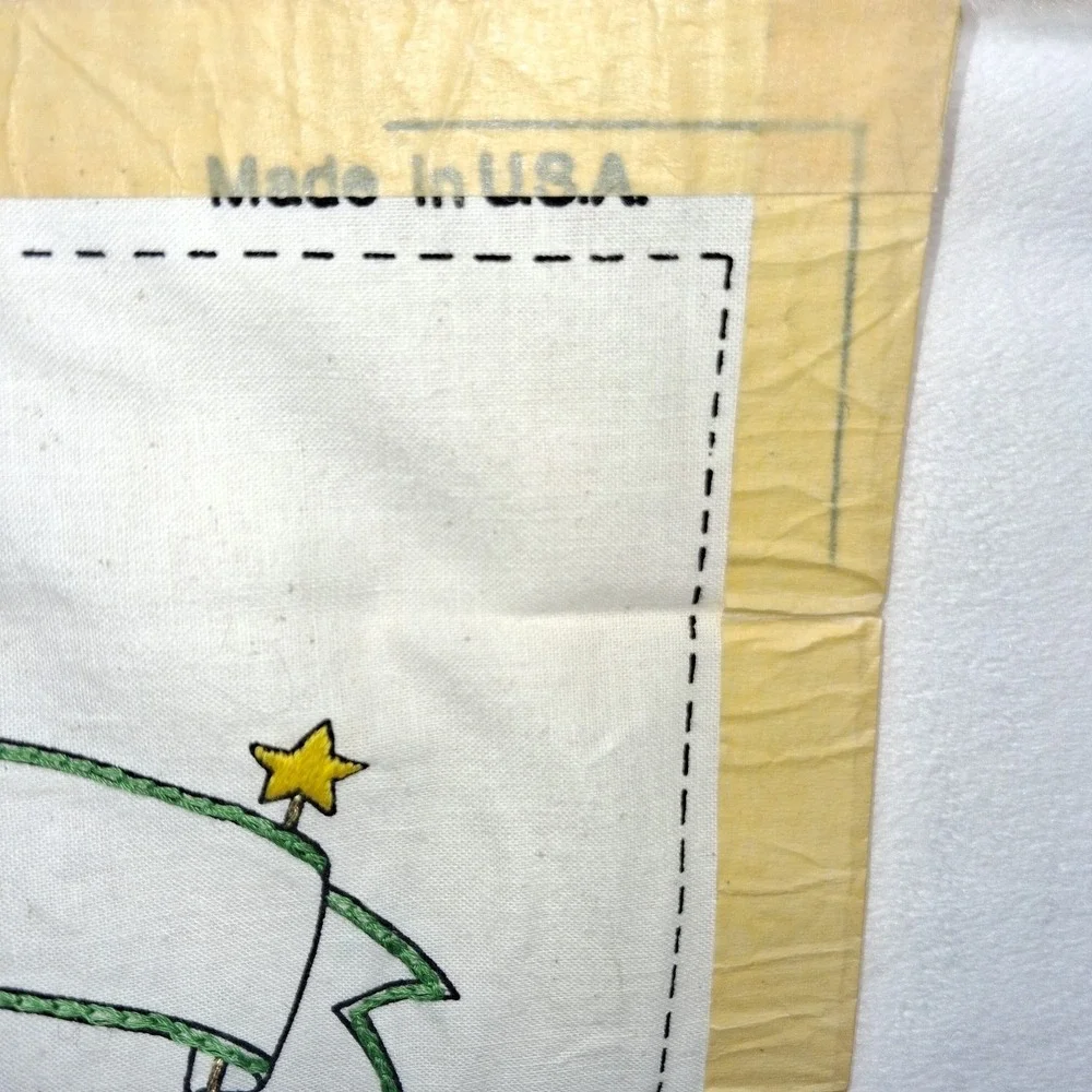 Vtg Dimensions Crewel Christmas Stocking Stitched Lucy Rigg # 8041 READ